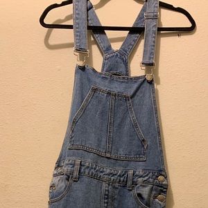Denim Ripped Overalls